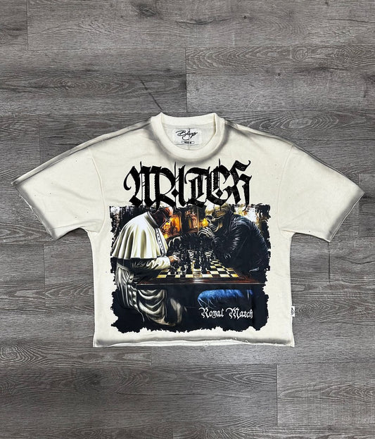 "ROYAL MATCH" F-TERRY CROPPED T-SHIRT