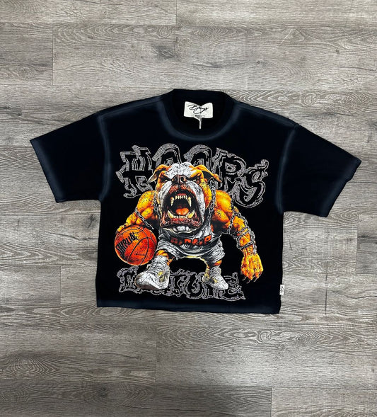 " THE WORLD IS MINE" F-TERRY CROPPED T-SHIRT