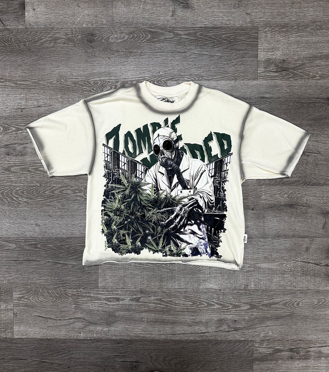 "ZOMBIE" F-TERRY CROPPED T-SHIRT