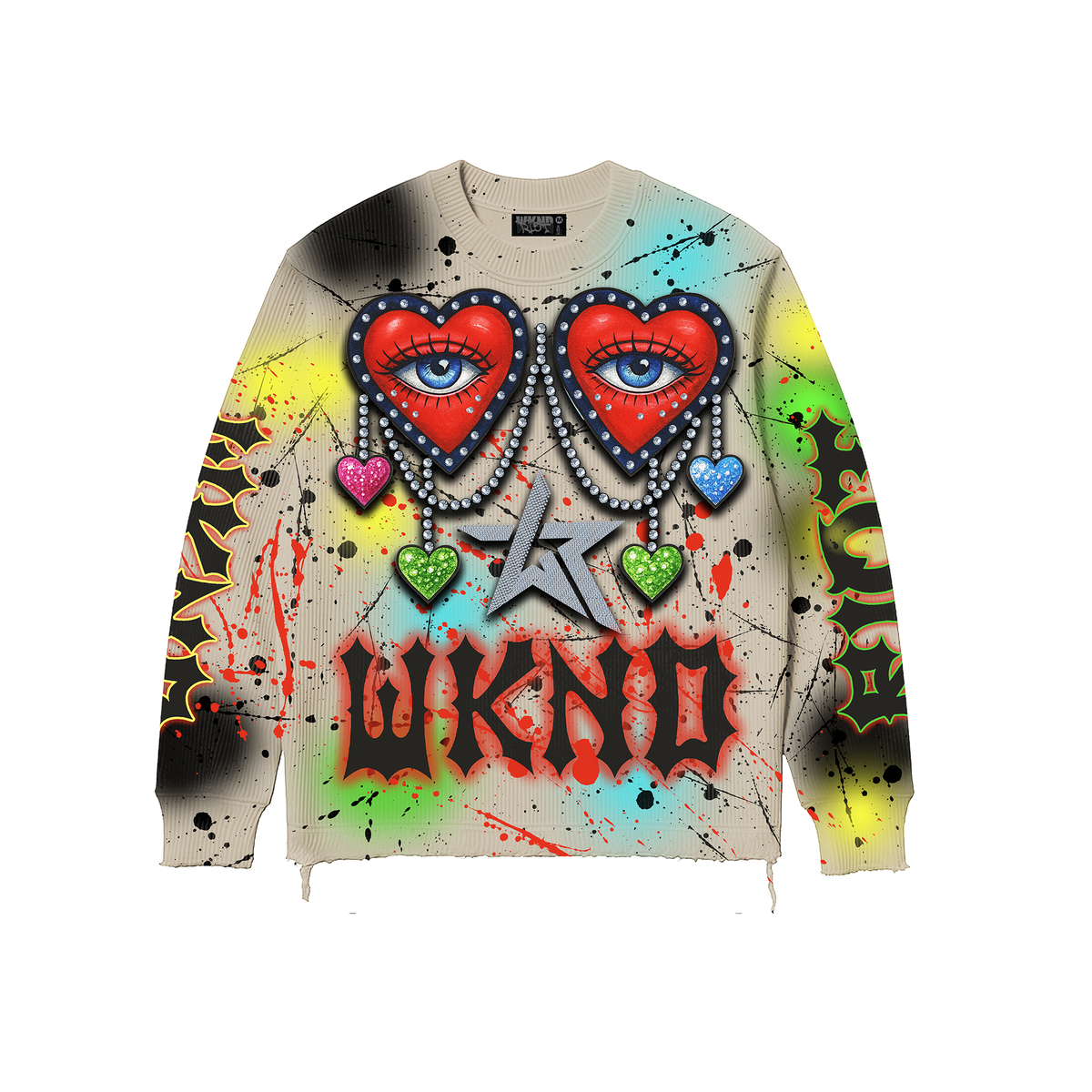 ALL EYES ON ME KNITT SWEATER W/RHINESTONES