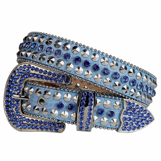 LIGHT BLUE RHINSTONE BELT