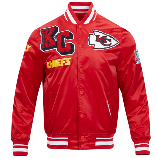 KANSAS CITY CHIEFS MEN'S SATIN JACKET MASH UP