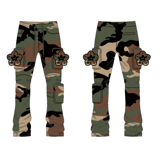 WOODLAND CAMO TEAR DRIP NYLON PANTS