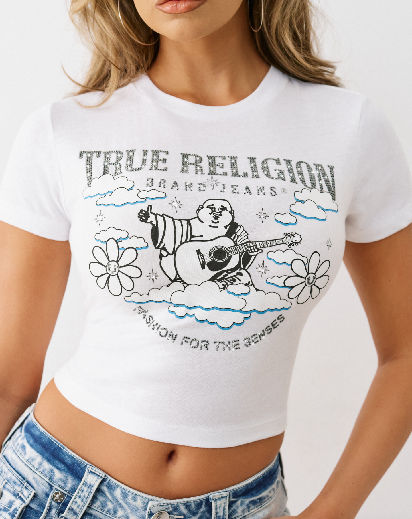 BURNOUT CRYSTL BUDDHA BABY TEE