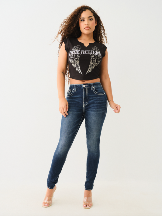 CRYSTAL WING HS V NOTCH TEE
