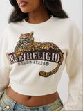 CRYSTL LEOPARD RUCHED SLVS