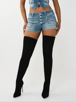 FRONT POCKET DENIM SHORTS FLAP