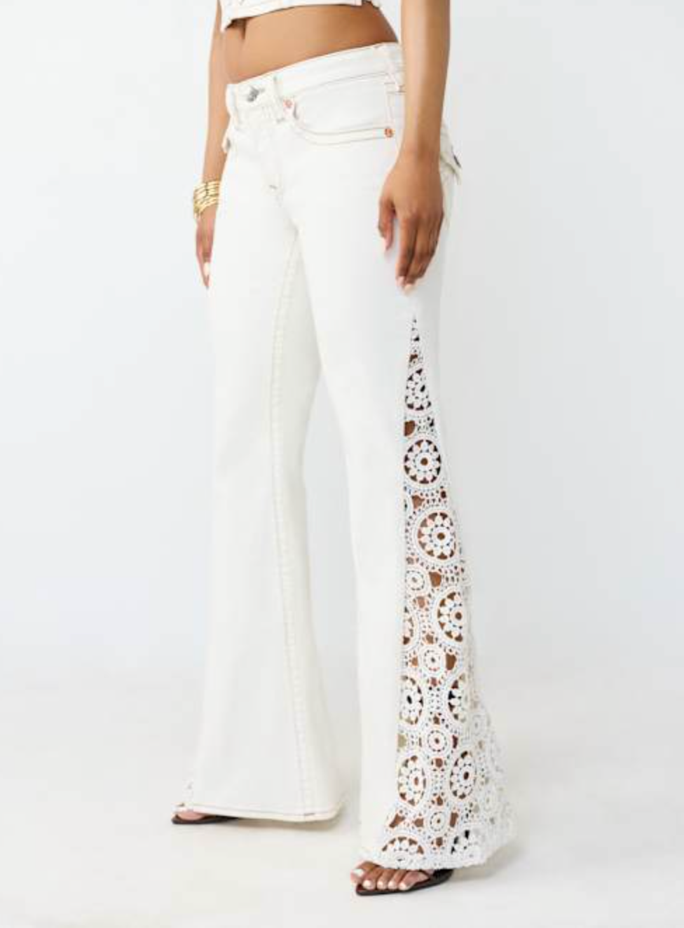 crochet mid rise flare flap