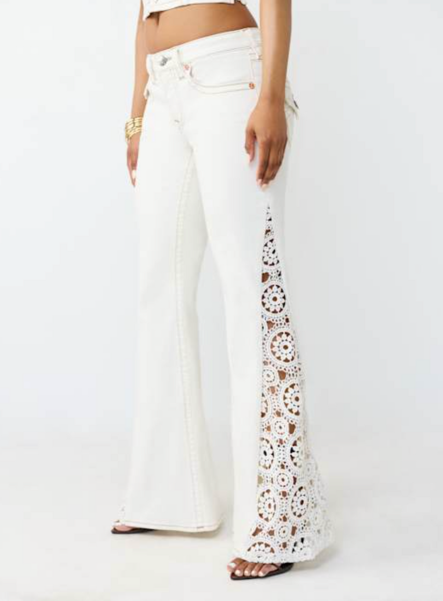 crochet mid rise flare flap