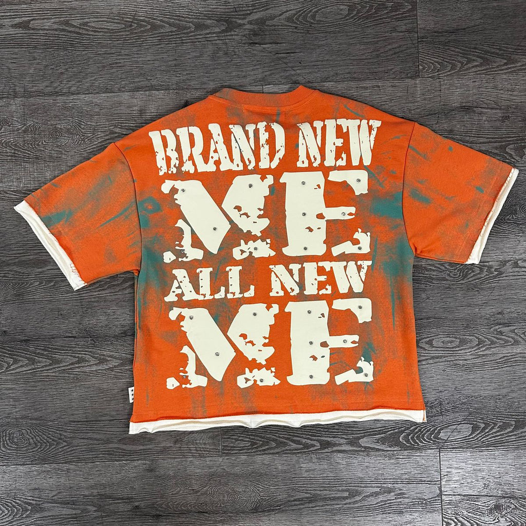 "BRAND NEW ME" F-TERRY CROPPED T-SHIRT