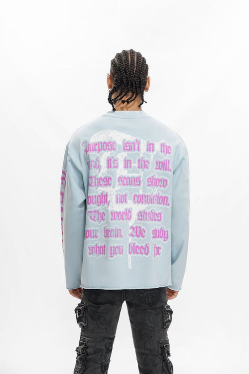 "MINDSET" Blue Crewneck