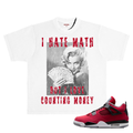 "RICH SEX AND BIG CHECKS" T-SHIRT WHITE AND RED