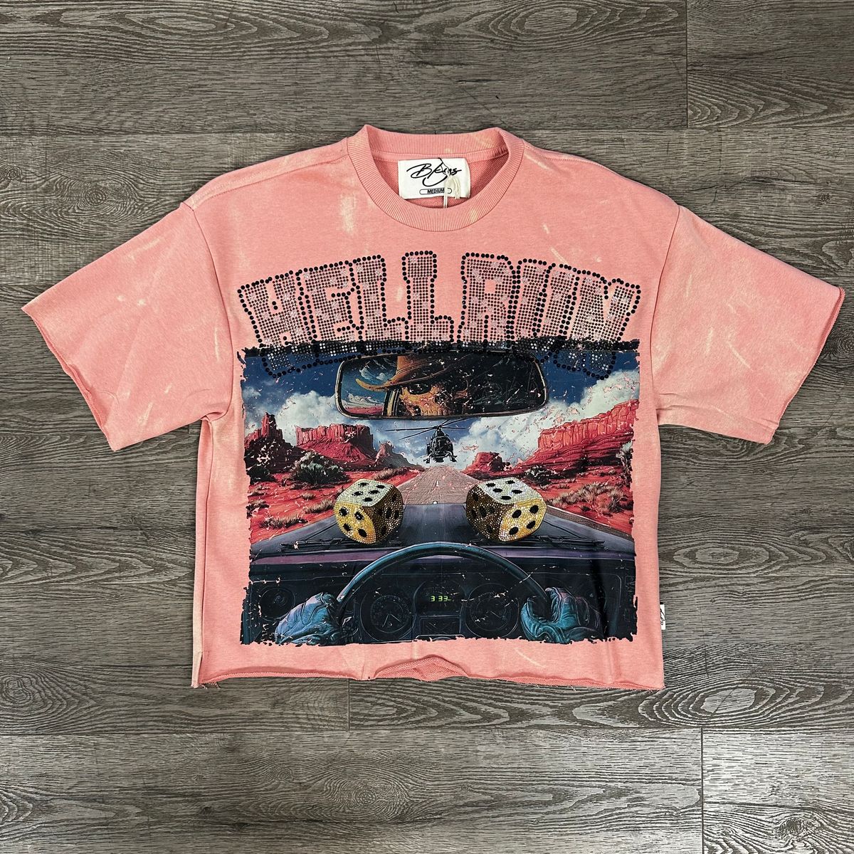 "HELL RUN" F-TERRY CROPPED T-SHIRT