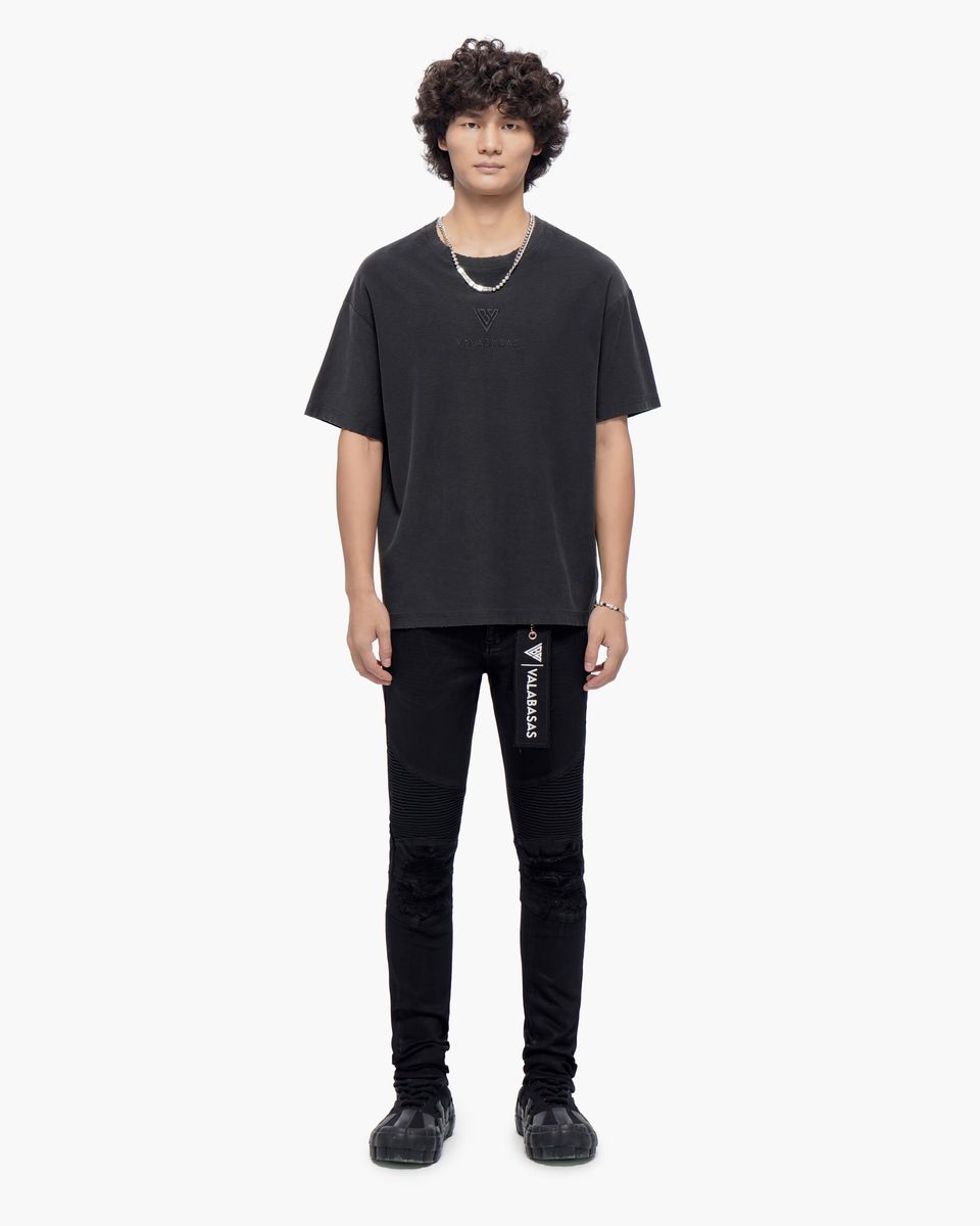 Mr.Biker Black Waxed Skinny Jeans