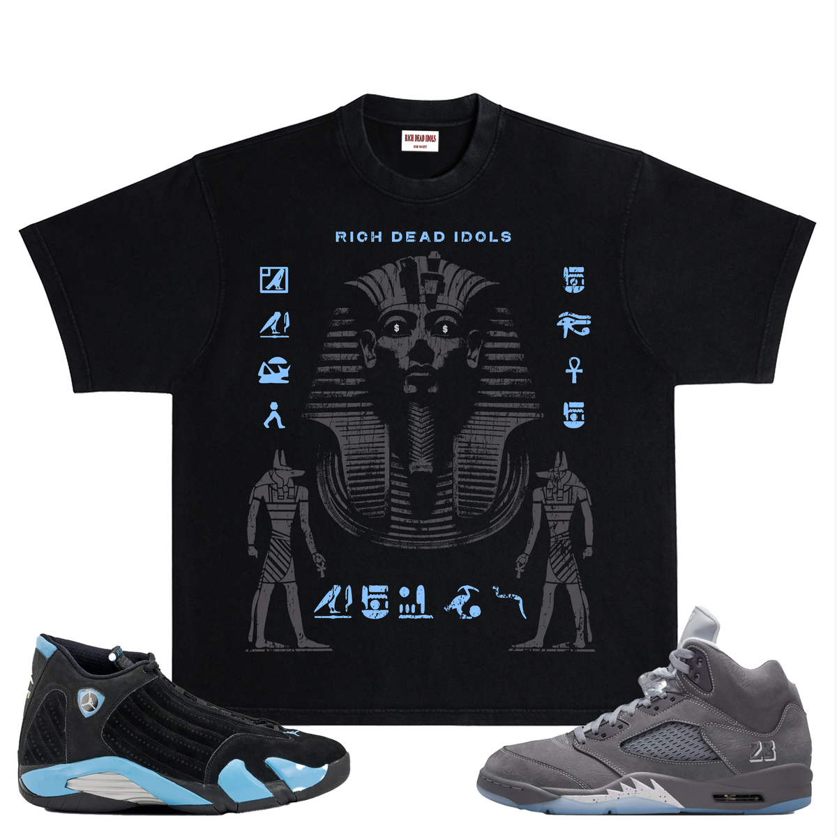 "PHARAOH" T-SHIRT BLACK GREY BLUE