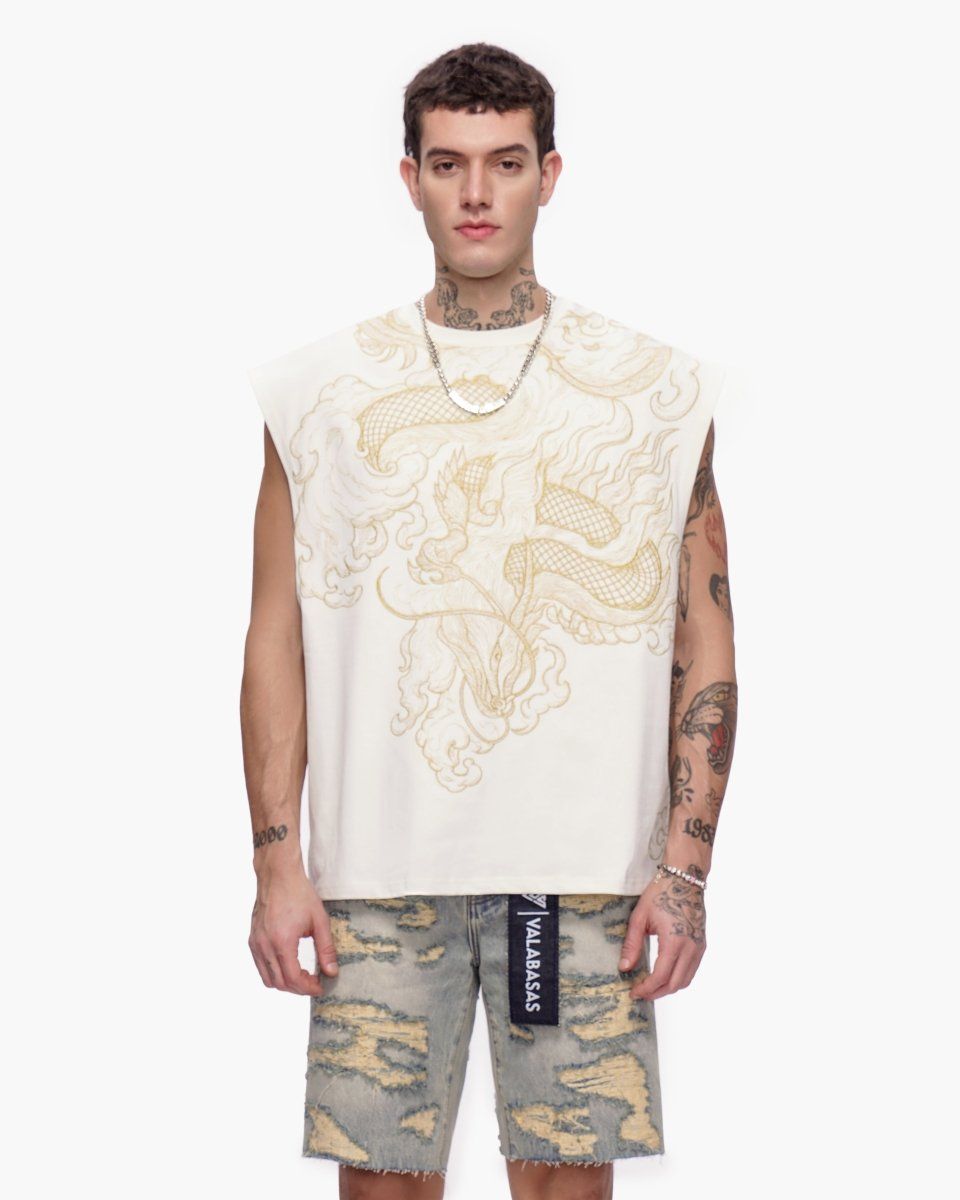 Kaito Cut-Off Tee White