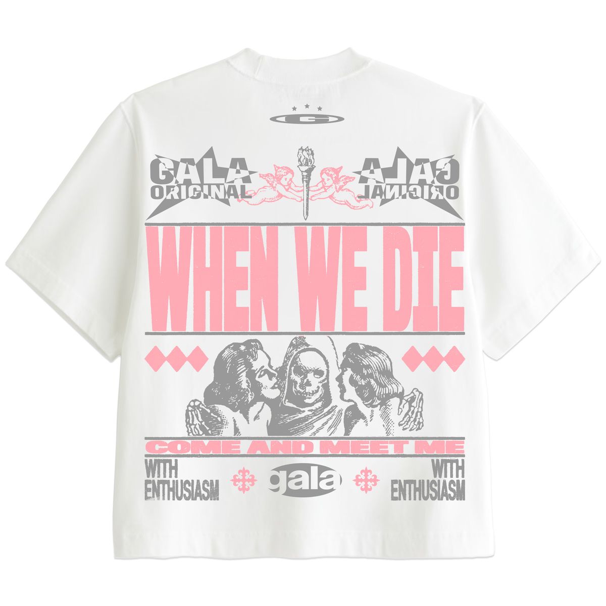 "GRAVEYARD" TEE (WHITE/PINK)