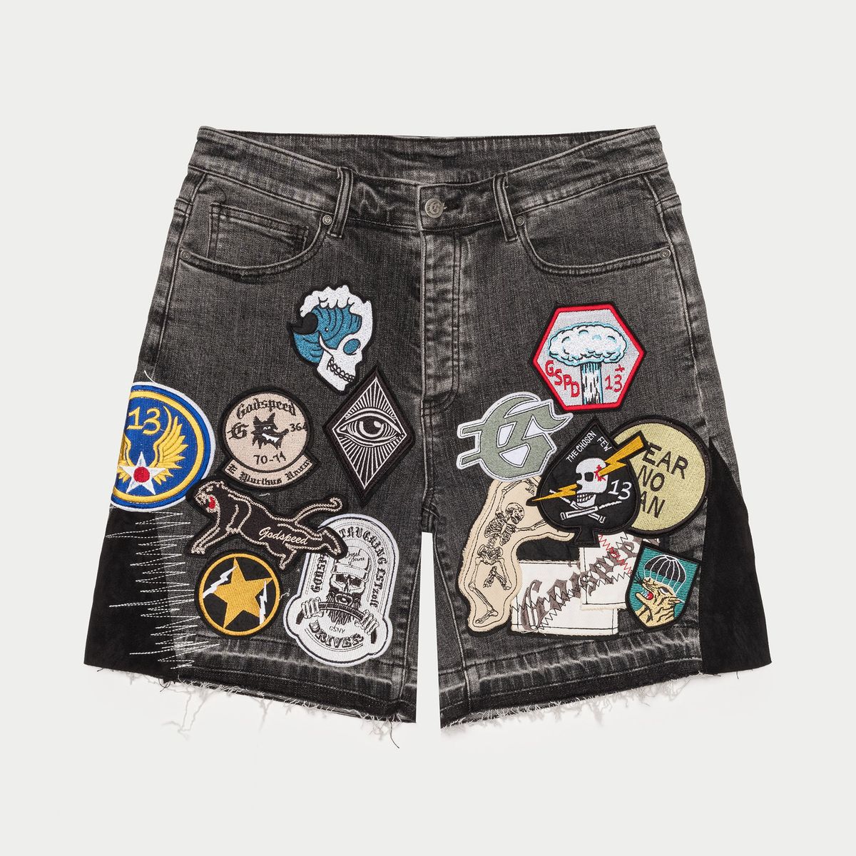 Patchwork Denim Shorts V2 (Grey) MIA 5226