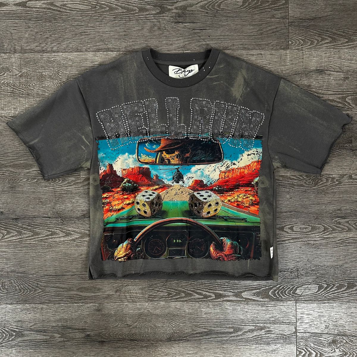 "HELL RUN" F-TERRY CROPPED T-SHIRT