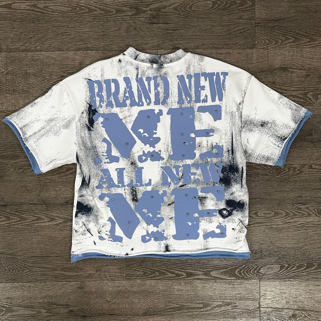 "BRAND NEW ME" F-TERRY CROPPED T-SHIRT