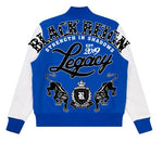 BLACK REIGN RHINESTONE VARISTY JACKET