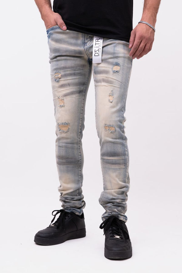 CLASSIC ULTRA SKINNY STRETCH DENIM - GREY SPRAYED
