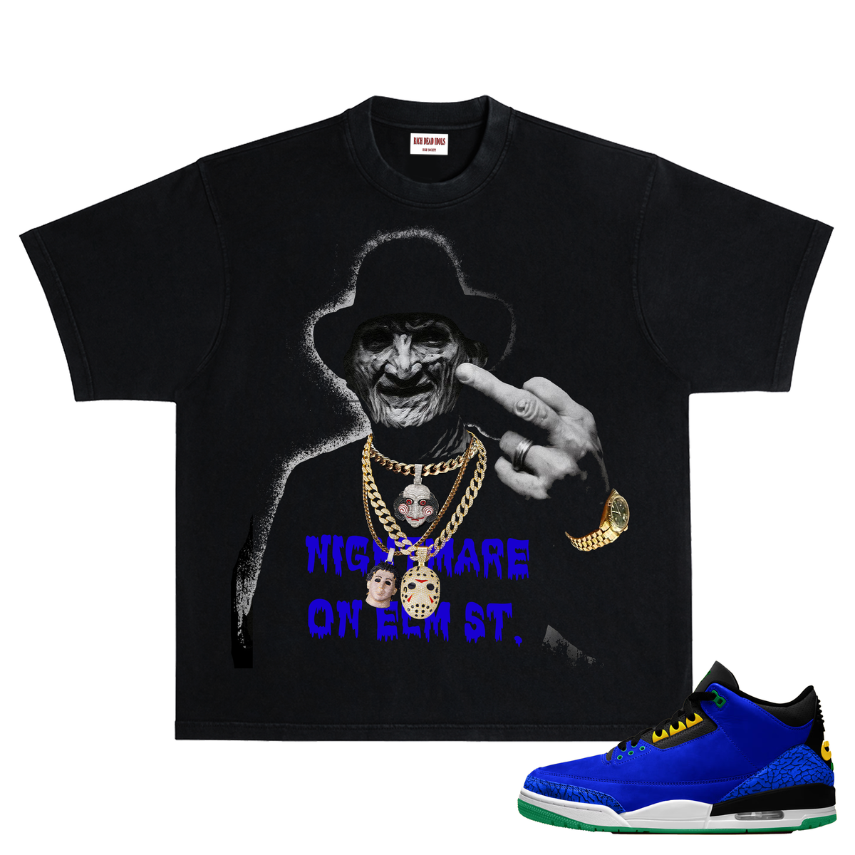 "NIGHTMARE ON ELM STREET" T-SHIRT BLACK ROYAL