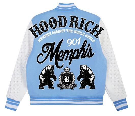 HOOD RICH RHINESTONES VARSITY JACKET