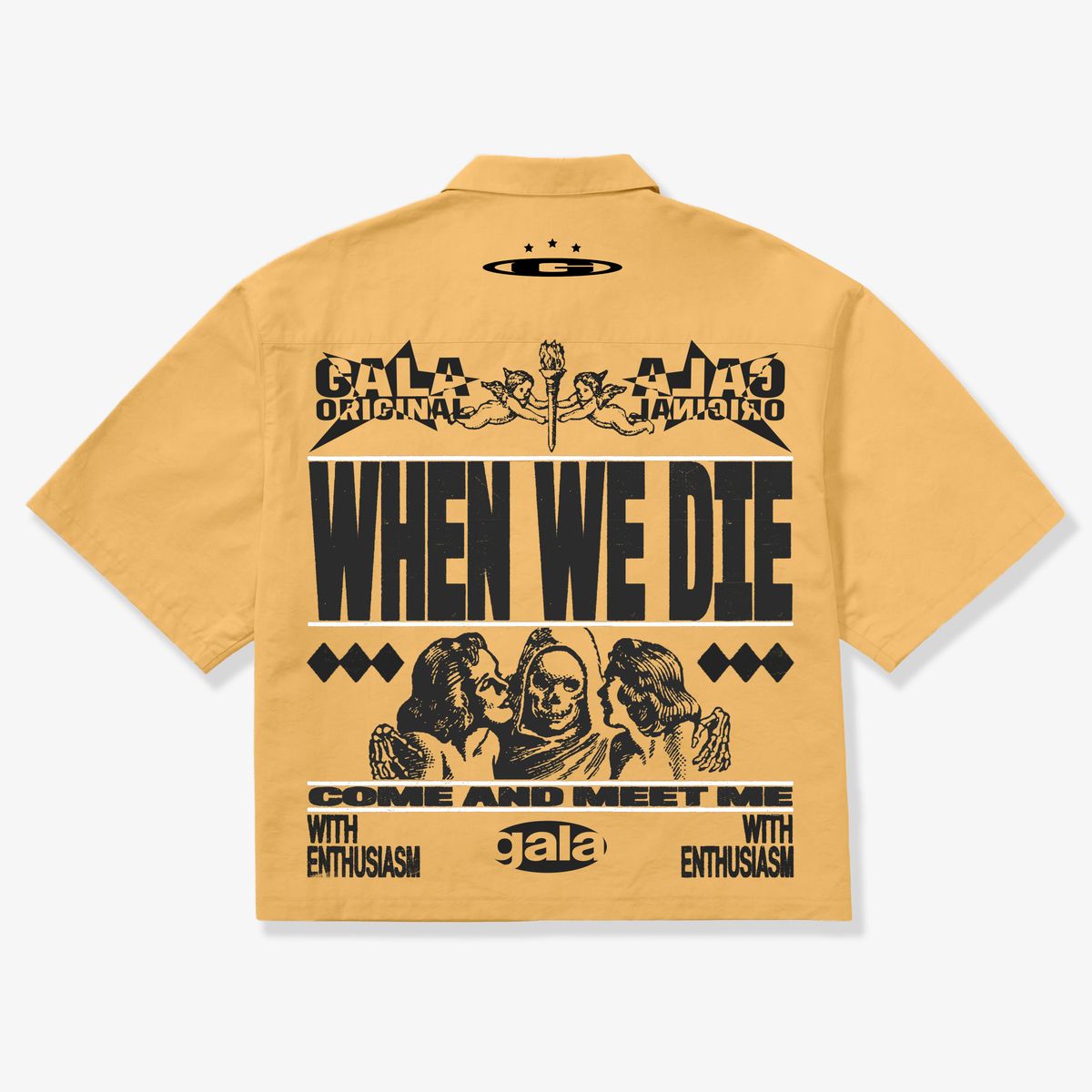 "GRAVEYARD" ZIP SHIRT (GOLD)