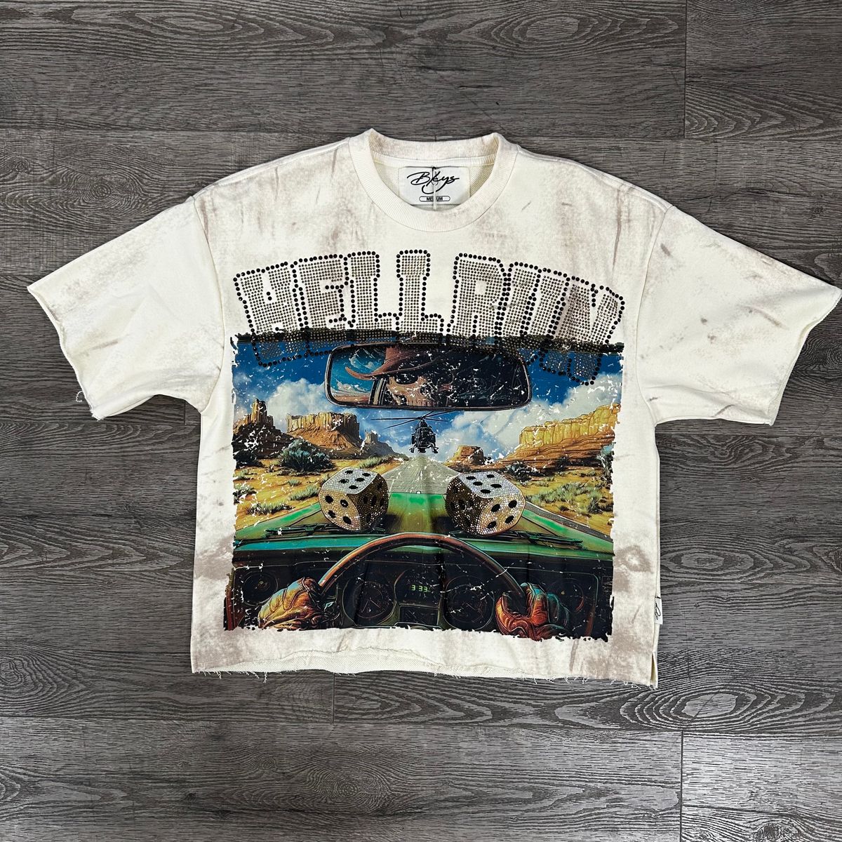 "HELL RUN" F-TERRY CROPPED T-SHIRT