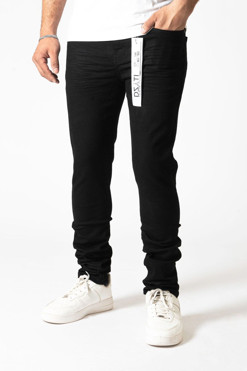 BLACK 3D TOPPER - ULTRA SKINNY STRETCH DENIM