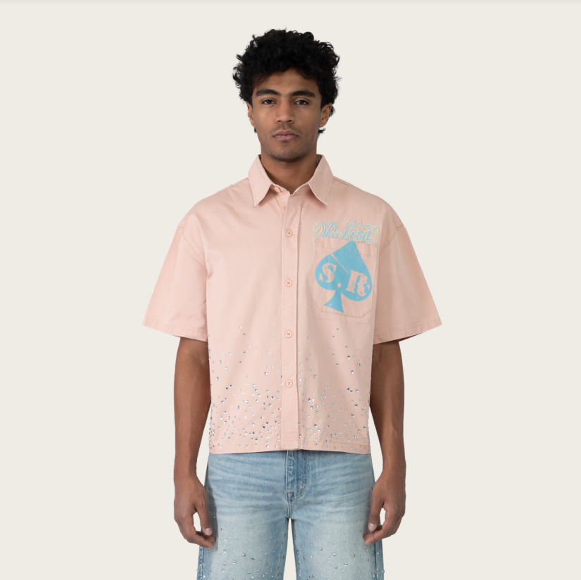 REBORN RHINESTONE SS SHIRT