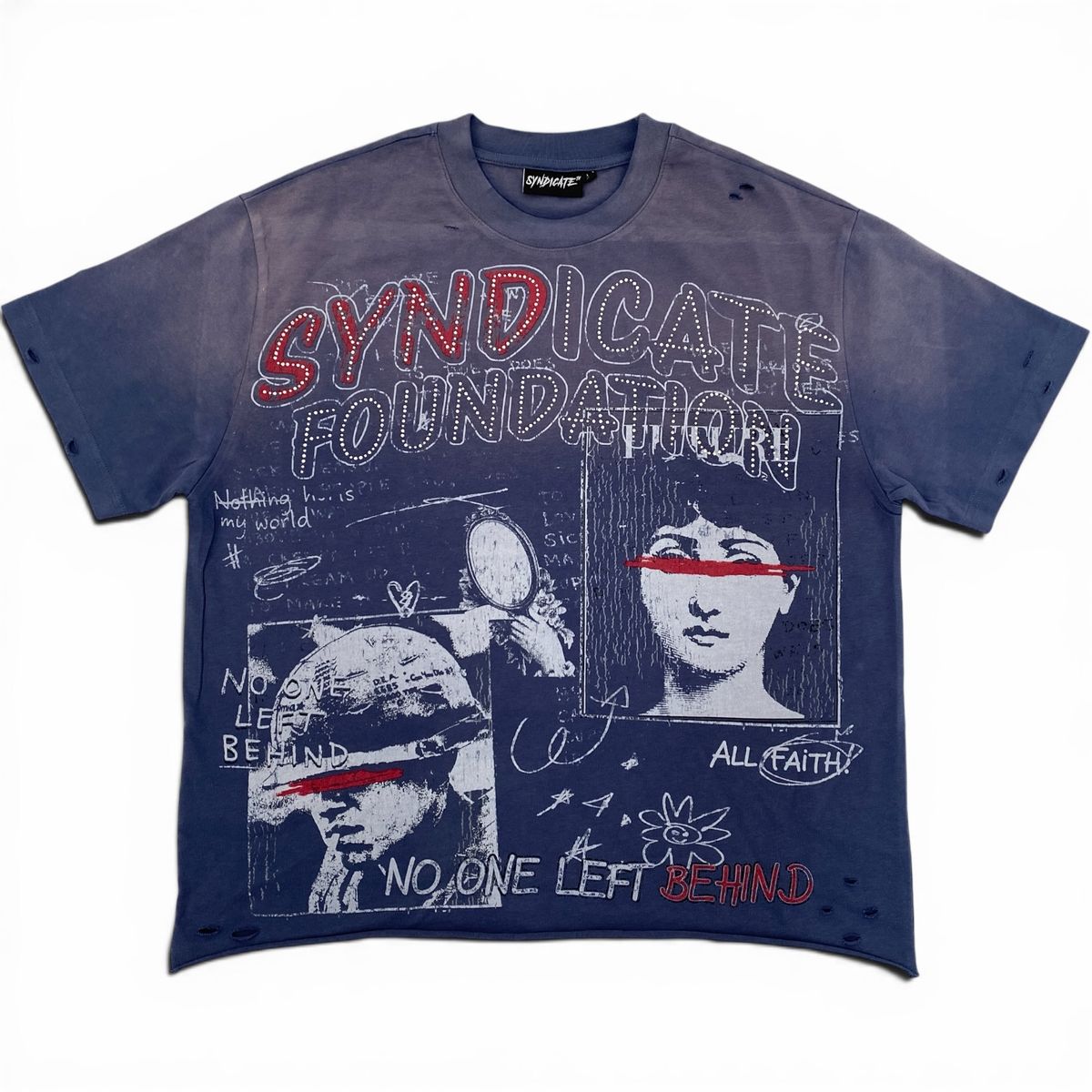 "Left Behind" Navy Wash