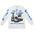 "THE SKY IS THE LIMIT" LONG SLEEVE TEE WHITE AND BLUE