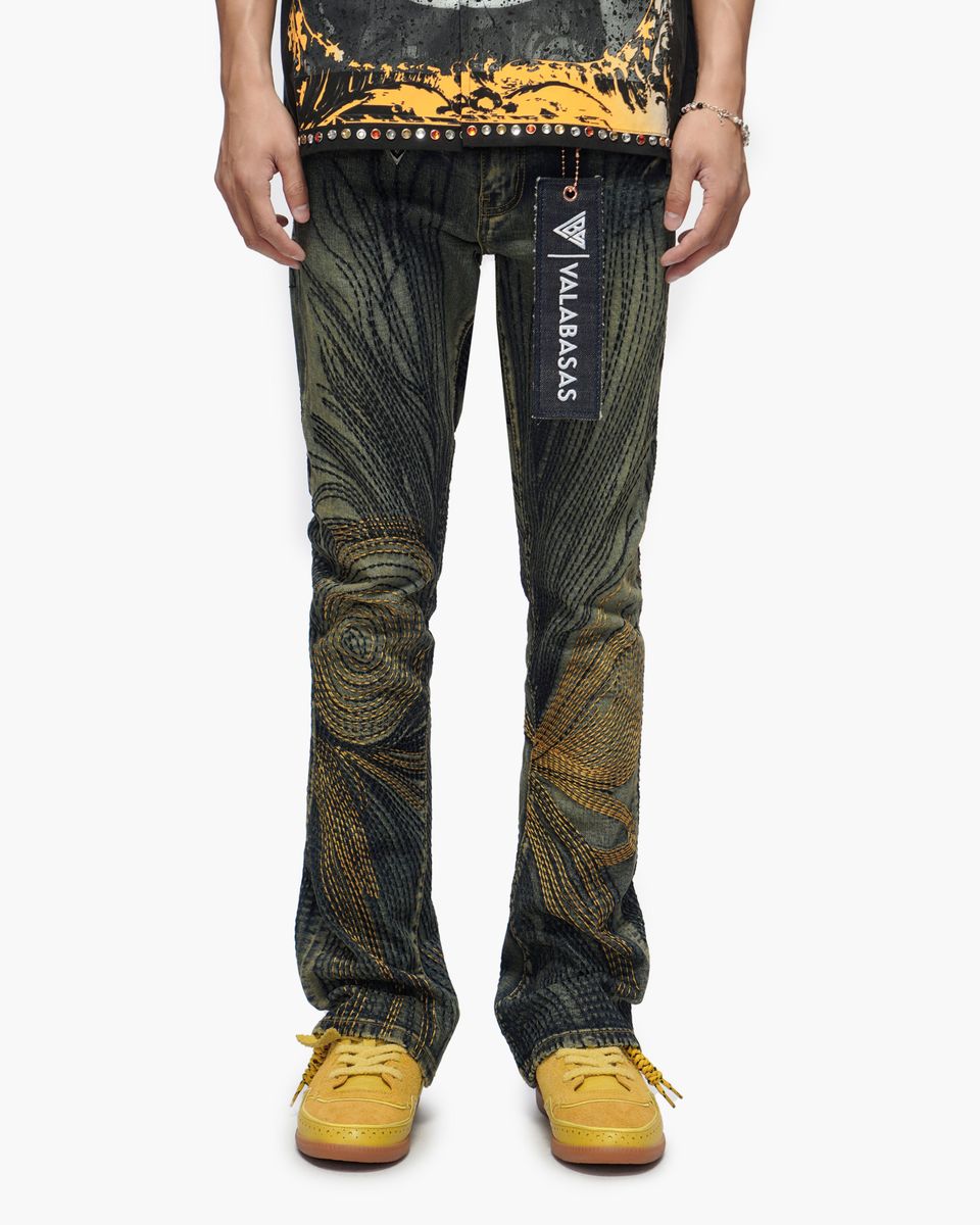 Knowledge Dark Vintage Wash Stacked Jeans