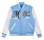 HOOD RICH RHINESTONES VARSITY JACKET