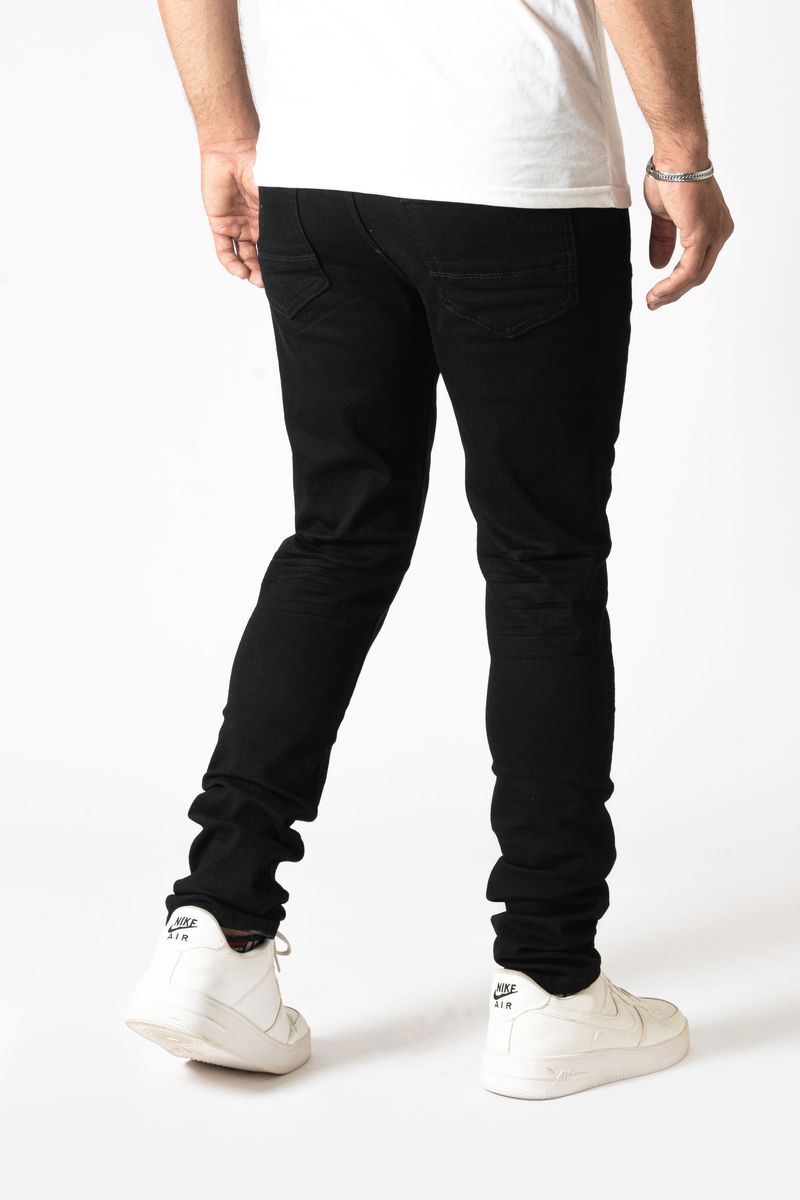 BLACK 3D TOPPER - ULTRA SKINNY STRETCH DENIM