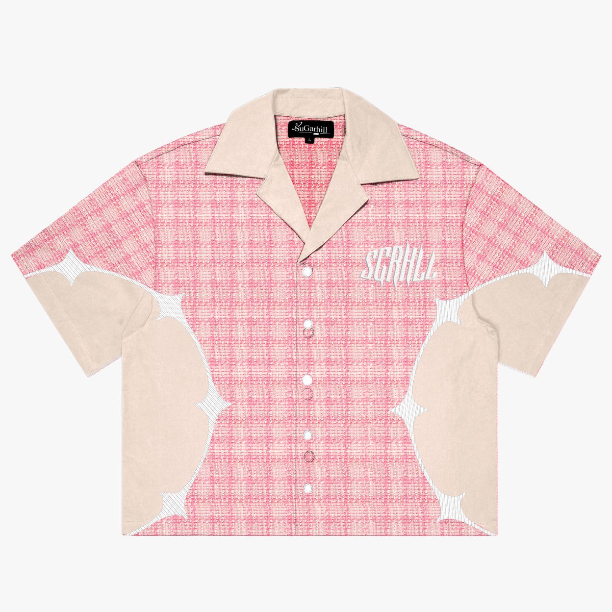 "SONAR" LOUNGE SHIRT (PINK/CREAM)