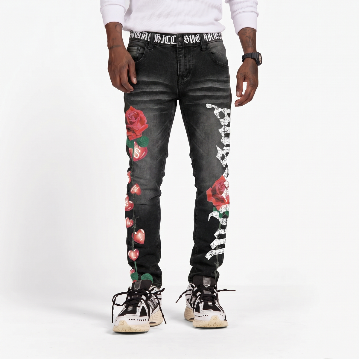 "LOVERBOY" SKINNY JEANS (BLACK WASH)