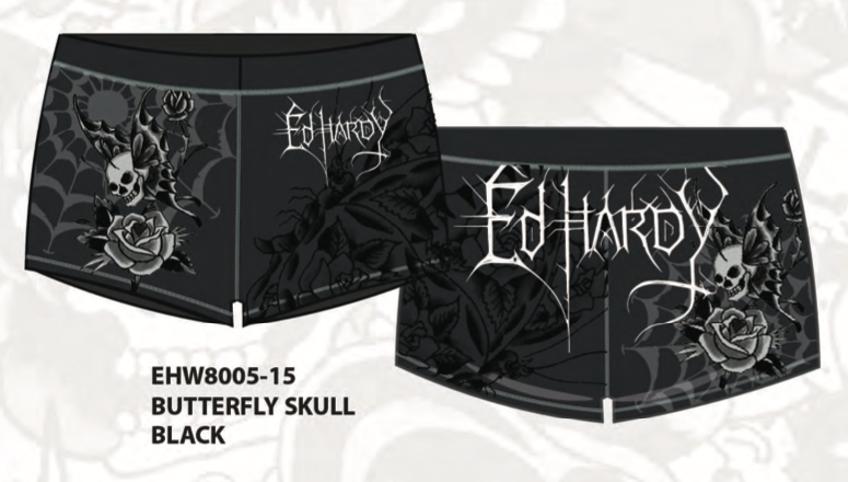 BUTTERFLY SKULL BOOTY BIKER SHORT