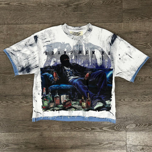 "BRAND NEW ME" F-TERRY CROPPED T-SHIRT