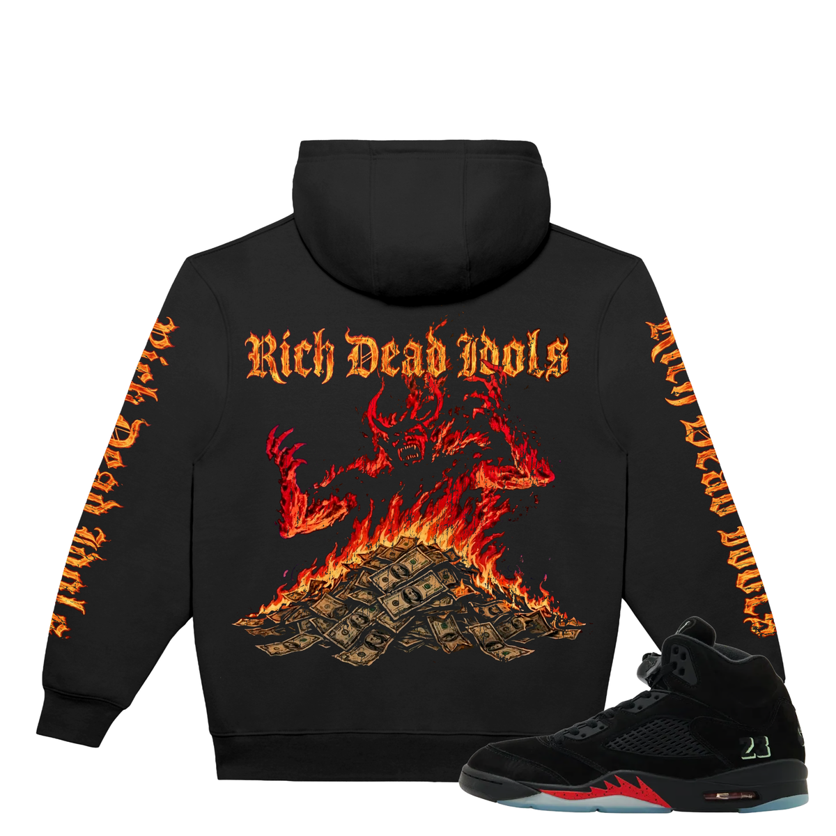 "MONEY TO BURN" HOODIE BLACK