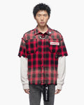 Lumberjack Layered Flannel Shirt Black Red