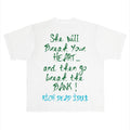 "SOME RICH B!TCH" T-SHIRT WHITE AND GREEN
