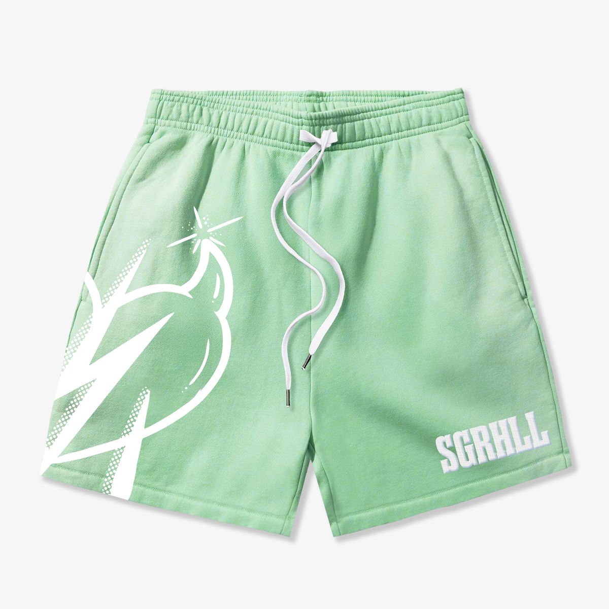 "ASPIRE" TERRY SHORTS ( WASHED GREEN)