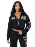 CRYSTL VARSITY RELAX ZIP UP HD
